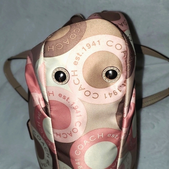 Coach Signature Snaphead Satin Satchel - Picture 14 of 16